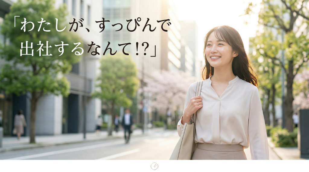 ポジティブ訴求の例 — 自信を持って歩く女性